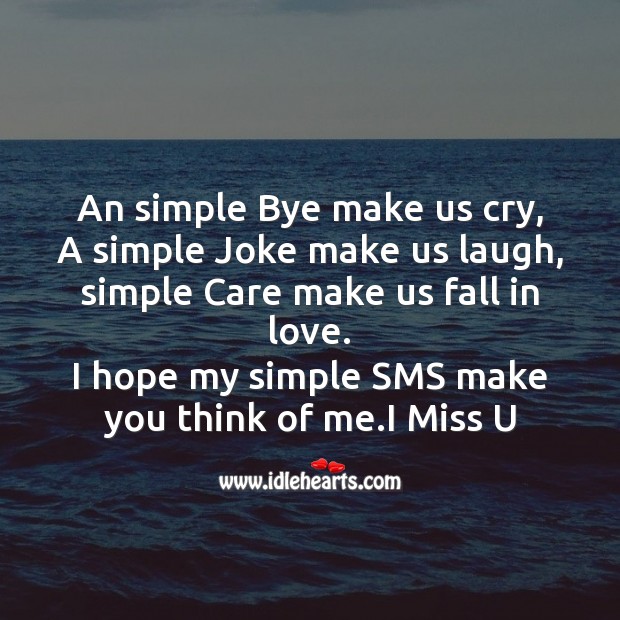An simple bye make us cry Missing You Messages Image