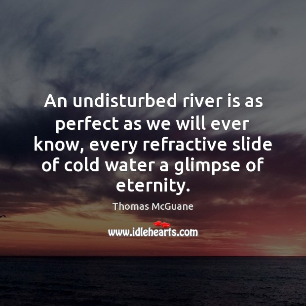 An undisturbed river is as perfect as we will ever know, every 