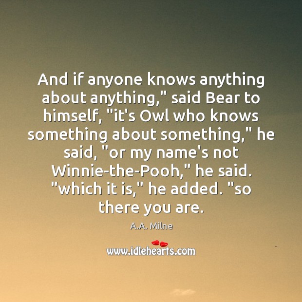 And if anyone knows anything about anything,” said Bear to himself, “it’s Image