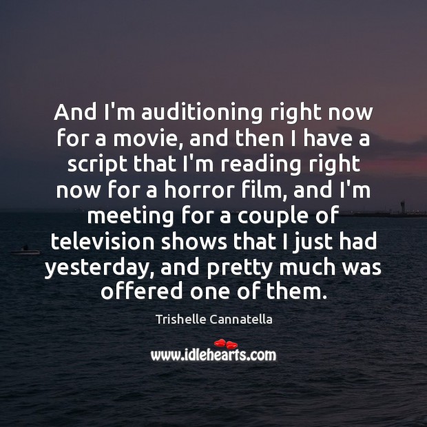 And I’m auditioning right now for a movie, and then I have Trishelle Cannatella Picture Quote