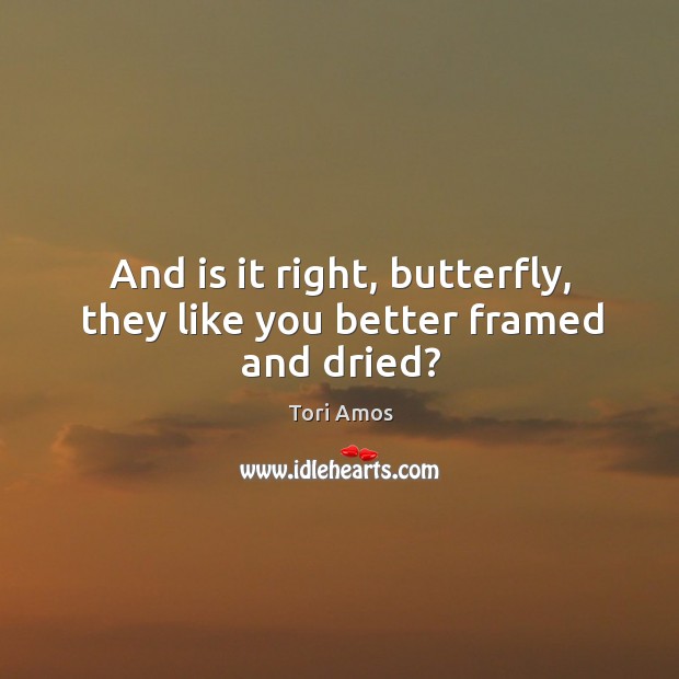 And is it right, butterfly, they like you better framed and dried? Image