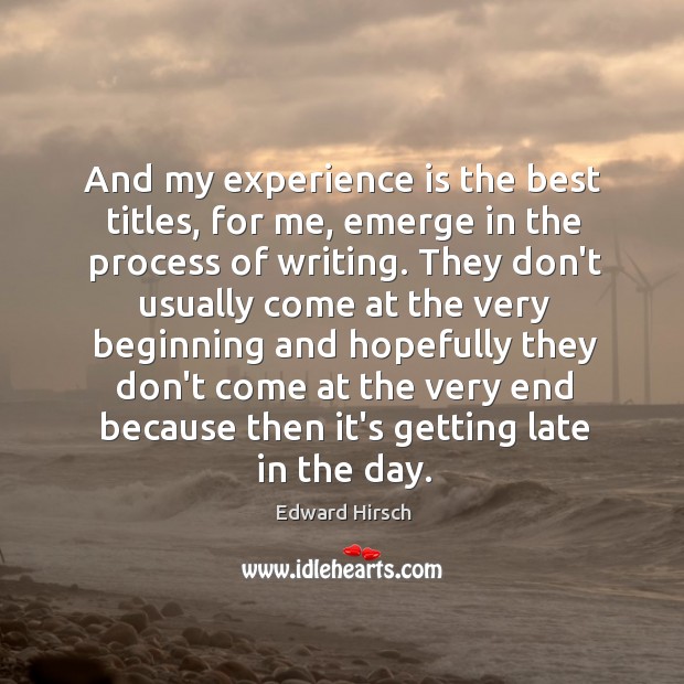 And my experience is the best titles, for me, emerge in the Image