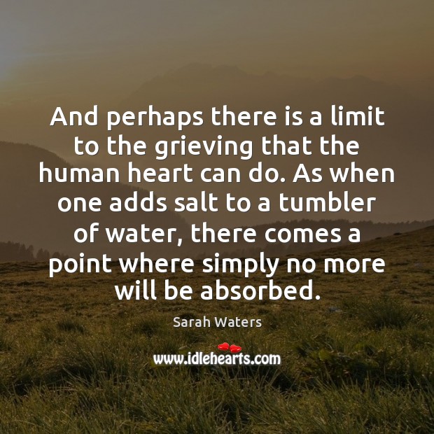 And perhaps there is a limit to the grieving that the human Sarah Waters Picture Quote
