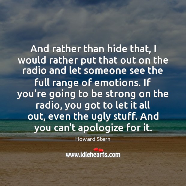 And rather than hide that, I would rather put that out on Howard Stern Picture Quote