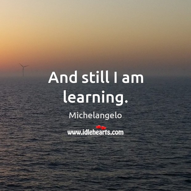 And still I am learning. Michelangelo Picture Quote