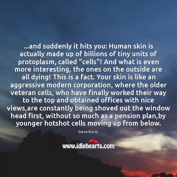 …and suddenly it hits you: Human skin is actually made up of Image