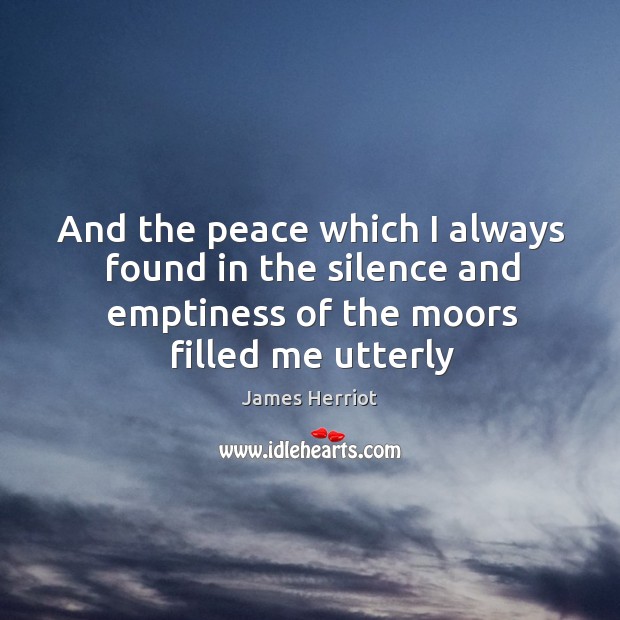 And the peace which I always found in the silence and emptiness James Herriot Picture Quote