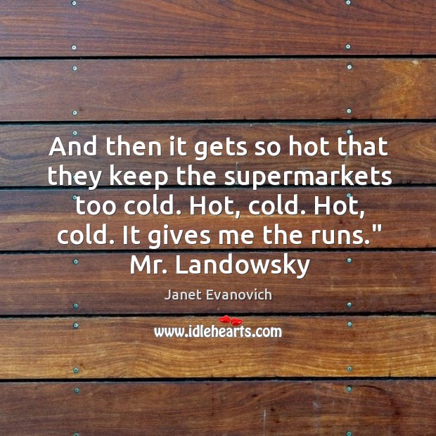 And then it gets so hot that they keep the supermarkets too Janet Evanovich Picture Quote