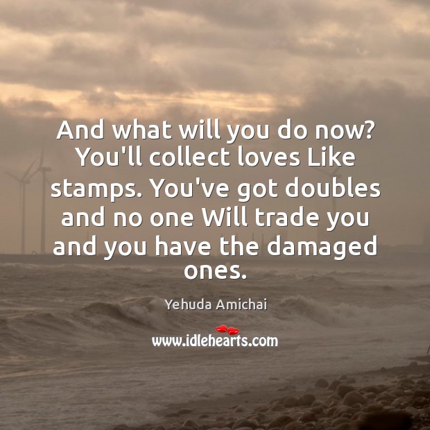 And what will you do now? You’ll collect loves Like stamps. You’ve Yehuda Amichai Picture Quote