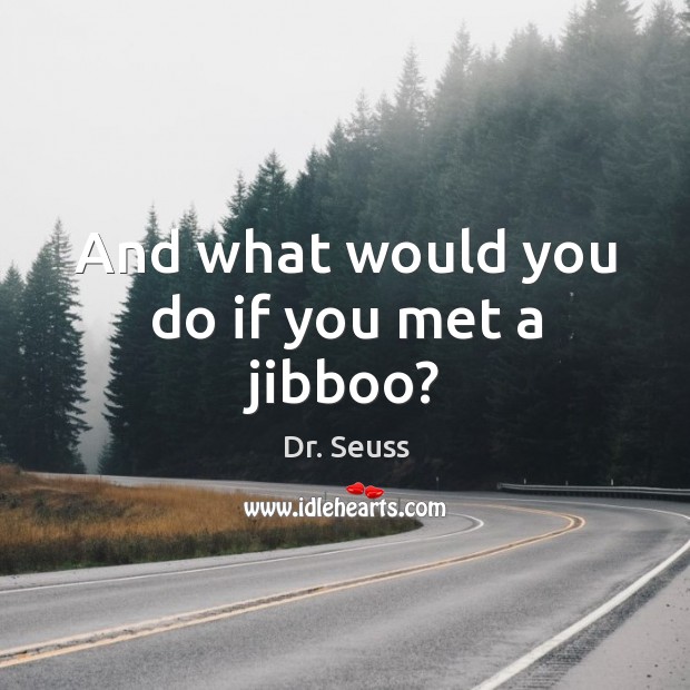 And what would you do if you met a jibboo? Dr. Seuss Picture Quote