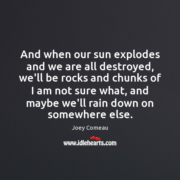 And when our sun explodes and we are all destroyed, we’ll be Joey Comeau Picture Quote