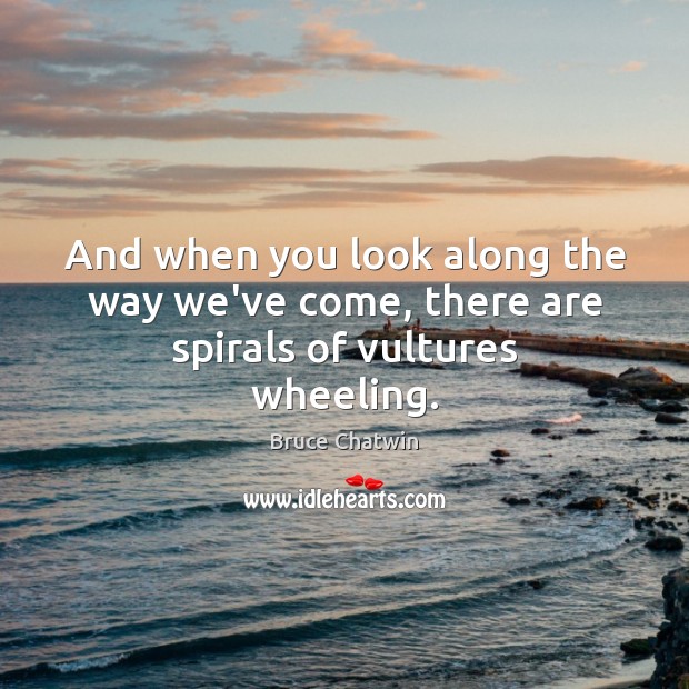 And when you look along the way we’ve come, there are spirals of vultures wheeling. Image