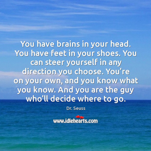 And you are the guy who’ll decide where to go. Image