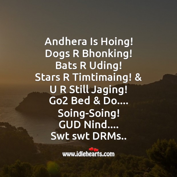 Andhera is hoing Good Night Messages Image