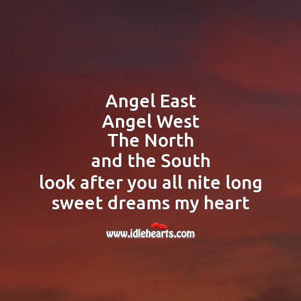 Angel east angel west Good Night Messages Image