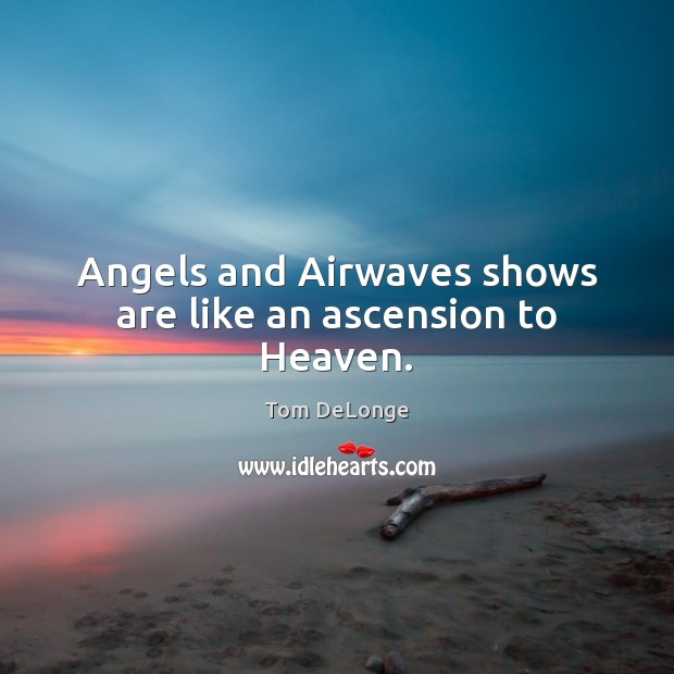 Angels and Airwaves shows are like an ascension to Heaven. Tom DeLonge Picture Quote