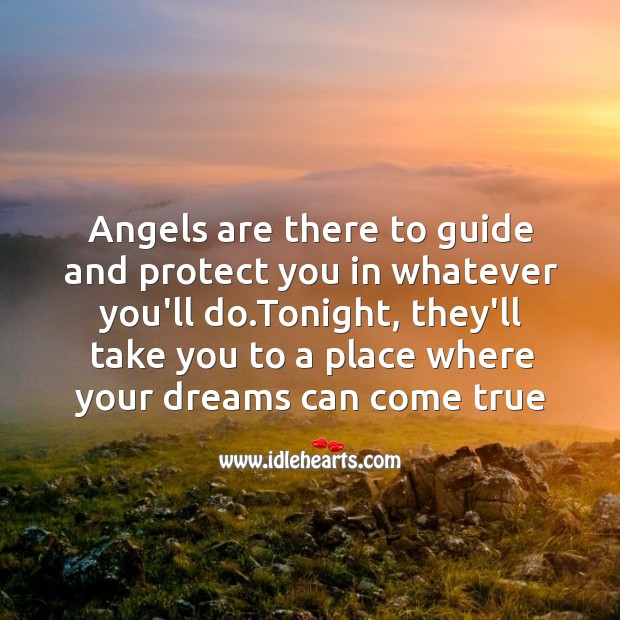 Angels are there to guide Good Night Quotes Image