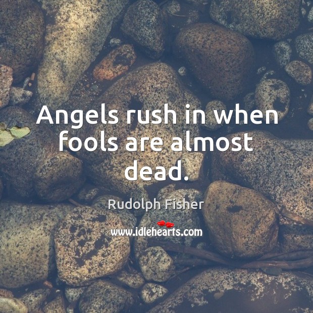 Angels rush in when fools are almost dead. Image