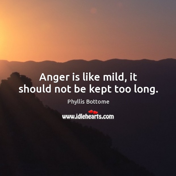 Anger is like mild, it should not be kept too long. Phyllis Bottome Picture Quote