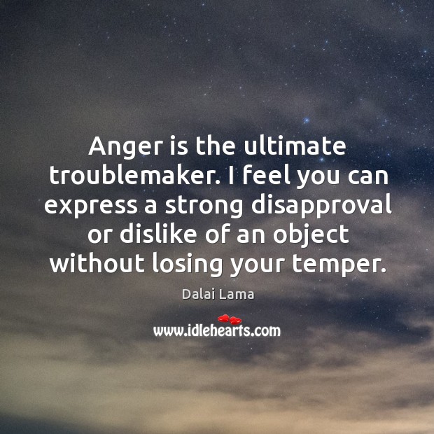 Anger is the ultimate troublemaker. I feel you can express a strong Anger Quotes Image