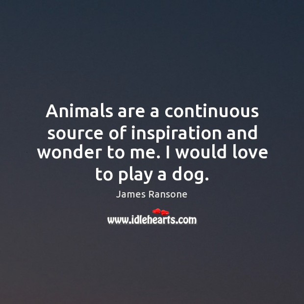 Animals are a continuous source of inspiration and wonder to me. I James Ransone Picture Quote