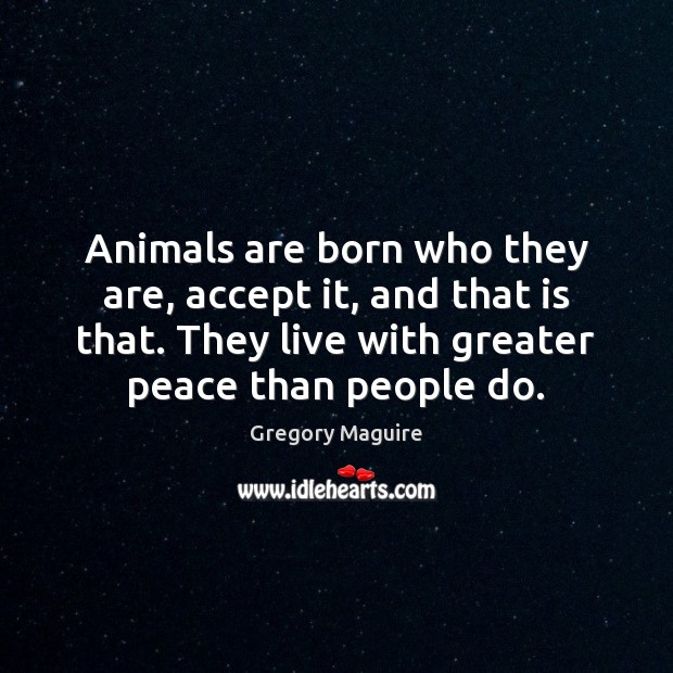Animals are born who they are, accept it, and that is that. Image