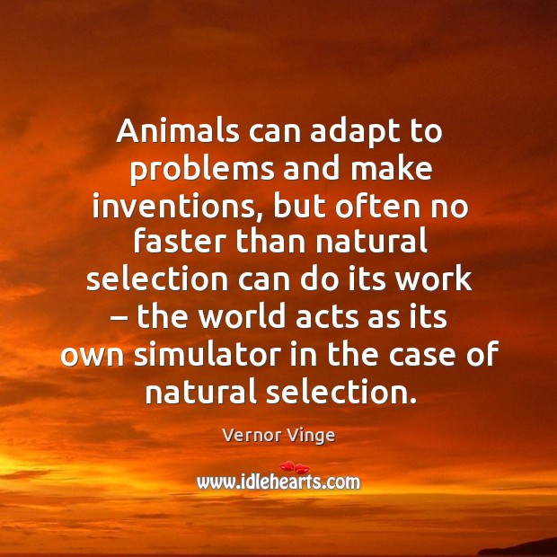 Animals can adapt to problems and make inventions Vernor Vinge Picture Quote