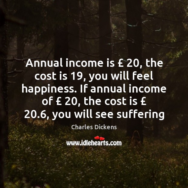 Annual income is £ 20, the cost is 19, you will feel happiness. If annual Image