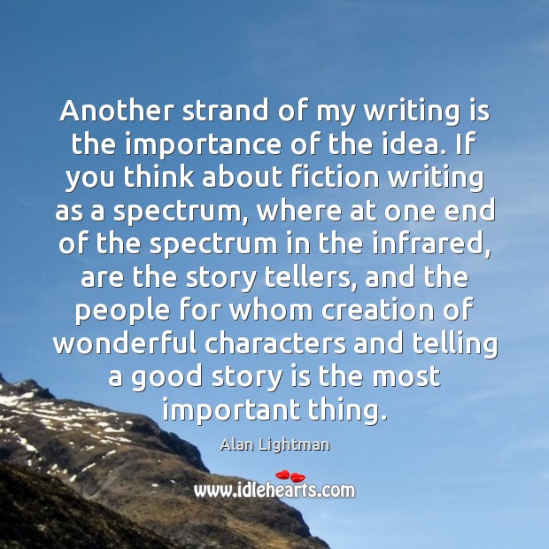 Another strand of my writing is the importance of the idea. If Writing Quotes Image
