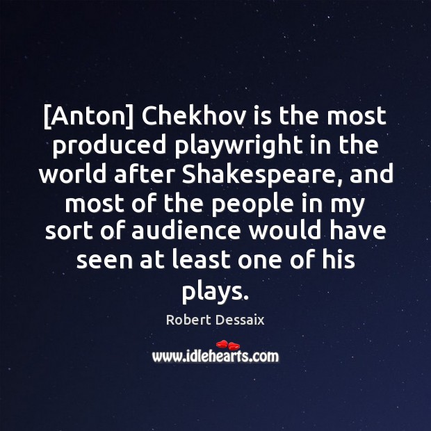 [Anton] Chekhov is the most produced playwright in the world after Shakespeare, Image