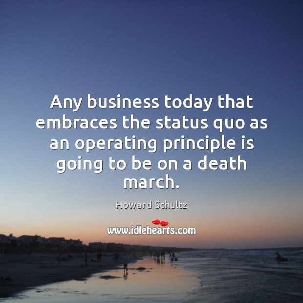 Any business today that embraces the status quo as an operating principle Image