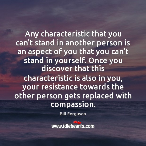 Any characteristic that you can’t stand in another person is an aspect Bill Ferguson Picture Quote