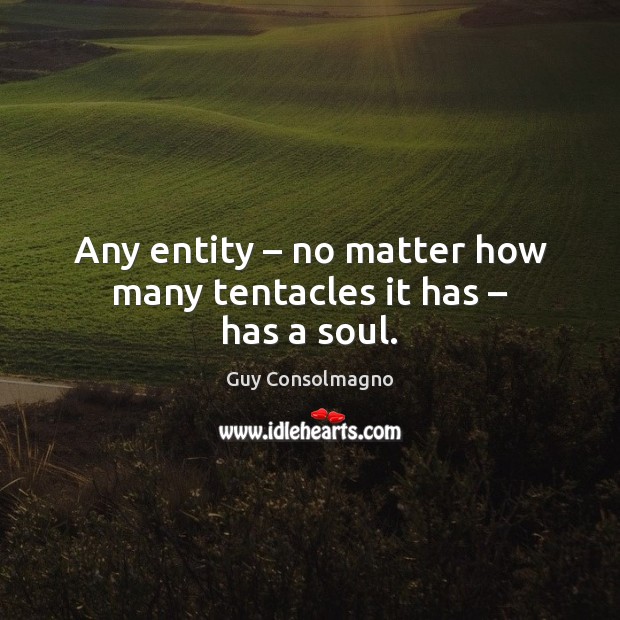 Any entity – no matter how many tentacles it has – has a soul. Guy Consolmagno Picture Quote