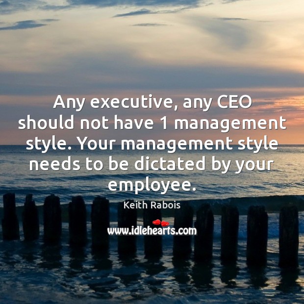 Any executive, any CEO should not have 1 management style. Your management style Keith Rabois Picture Quote
