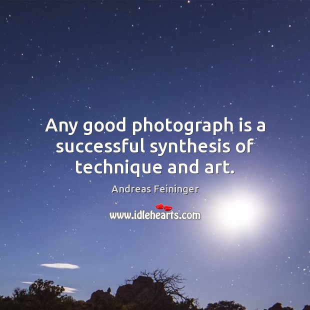 Any good photograph is a successful synthesis of technique and art. Andreas Feininger Picture Quote