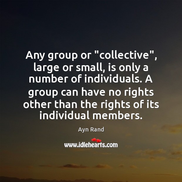 Any group or “collective”, large or small, is only a number of Image