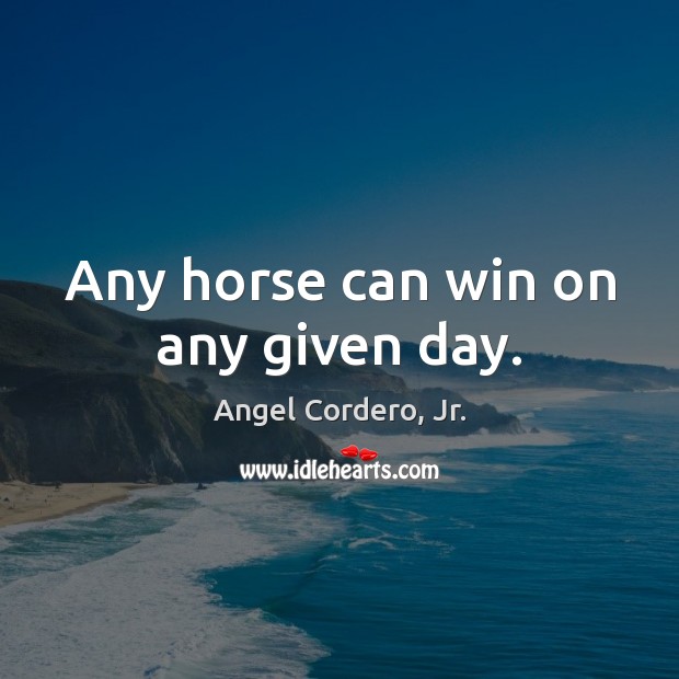 Any horse can win on any given day. Image