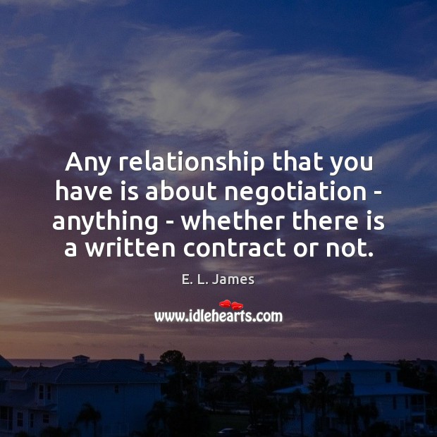 Any relationship that you have is about negotiation – anything – whether Image