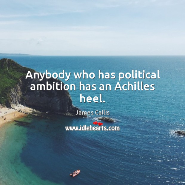 Anybody who has political ambition has an Achilles heel. James Callis Picture Quote