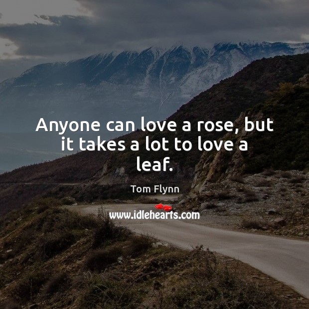 Anyone can love a rose, but it takes a lot to love a leaf. Image