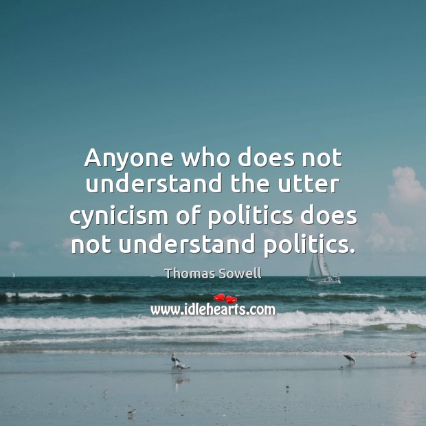 Anyone who does not understand the utter cynicism of politics does not Image