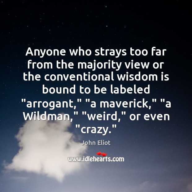 Anyone who strays too far from the majority view or the conventional Wisdom Quotes Image