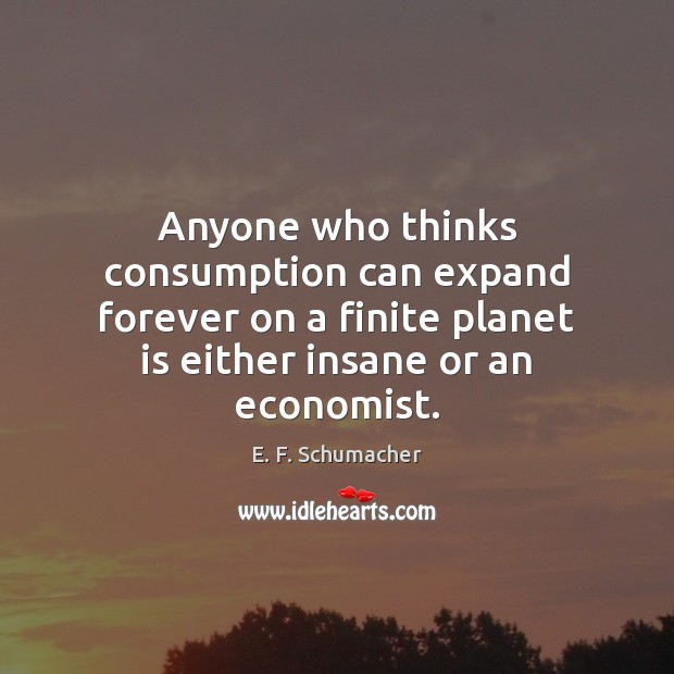 Anyone who thinks consumption can expand forever on a finite planet is E. F. Schumacher Picture Quote