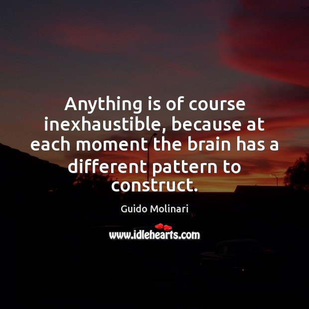 Anything is of course inexhaustible, because at each moment the brain has Guido Molinari Picture Quote