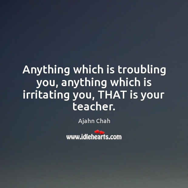 Anything which is troubling you, anything which is irritating you, THAT is your teacher. Image