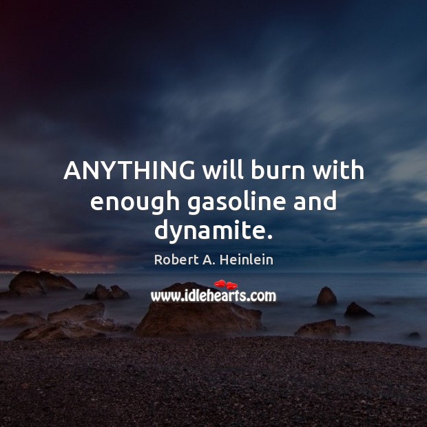 ANYTHING will burn with enough gasoline and dynamite. Image