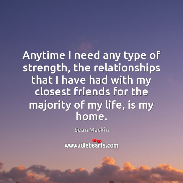 Anytime I need any type of strength, the relationships that I have Image