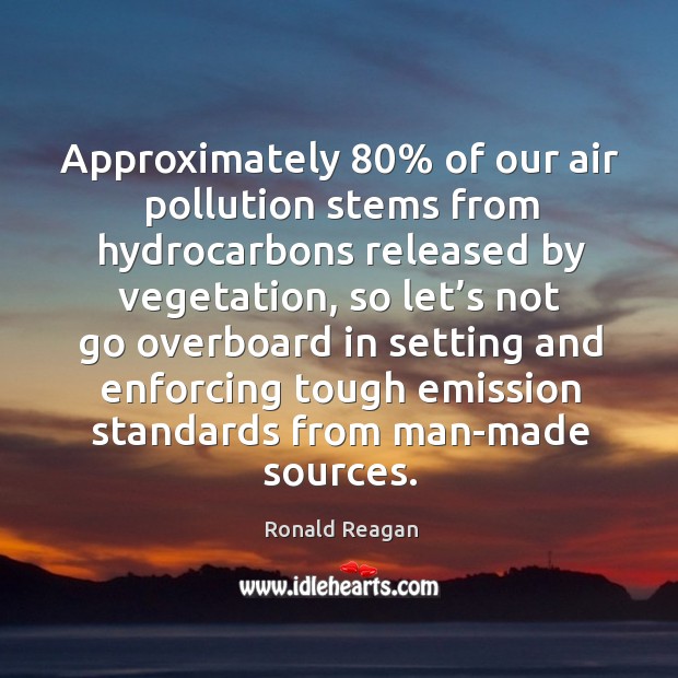 Approximately 80% of our air pollution stems from hydrocarbons released by vegetation Image