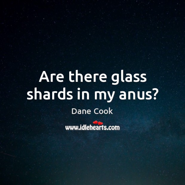Are there glass shards in my anus? Dane Cook Picture Quote