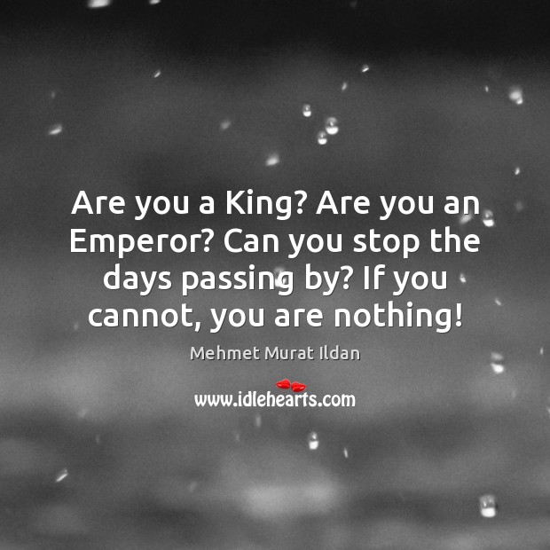 Are you a King? Are you an Emperor? Can you stop the Mehmet Murat Ildan Picture Quote